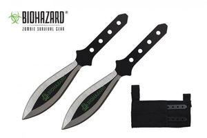 2pc. Black Throwing Knives w/ Wide Blade