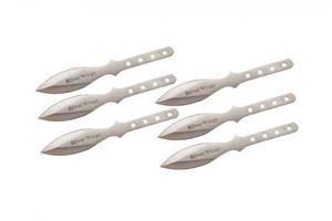 Set of 6 Silver Wings Throwing Knives