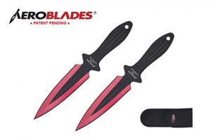 Aeroblades 2 Piece Red Throwing Knife Set.