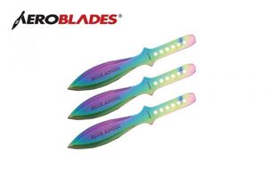 9" Rainbow Blue Angel Throwing Knives