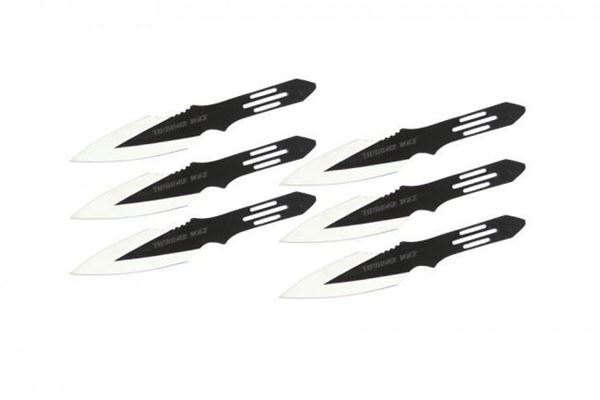 Set of 6 Thunderbolt Throwing Knives w/ Serrated Blade