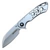 8" Spring Assisted Pocket Knife w/ Holes (Silver)