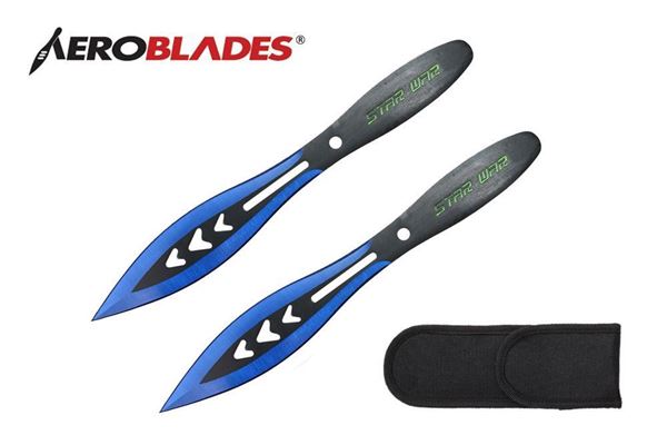 9"  Blue & Black Technicolor Throwing Knives