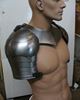 Side of gorget armor on mannequin