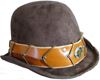 Bowler Hat w/Weaver Style Lacing and Steampunk Concho